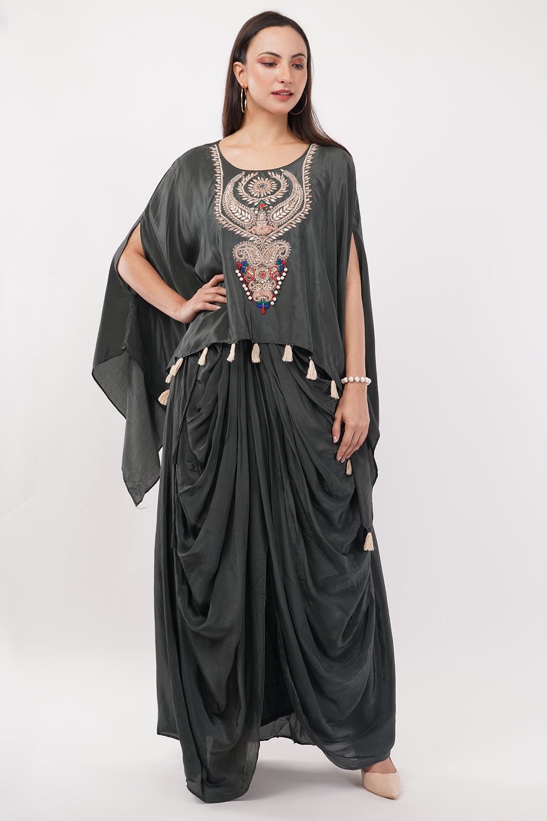 Elegant Indo Western Cowl Skirt 2 piece set