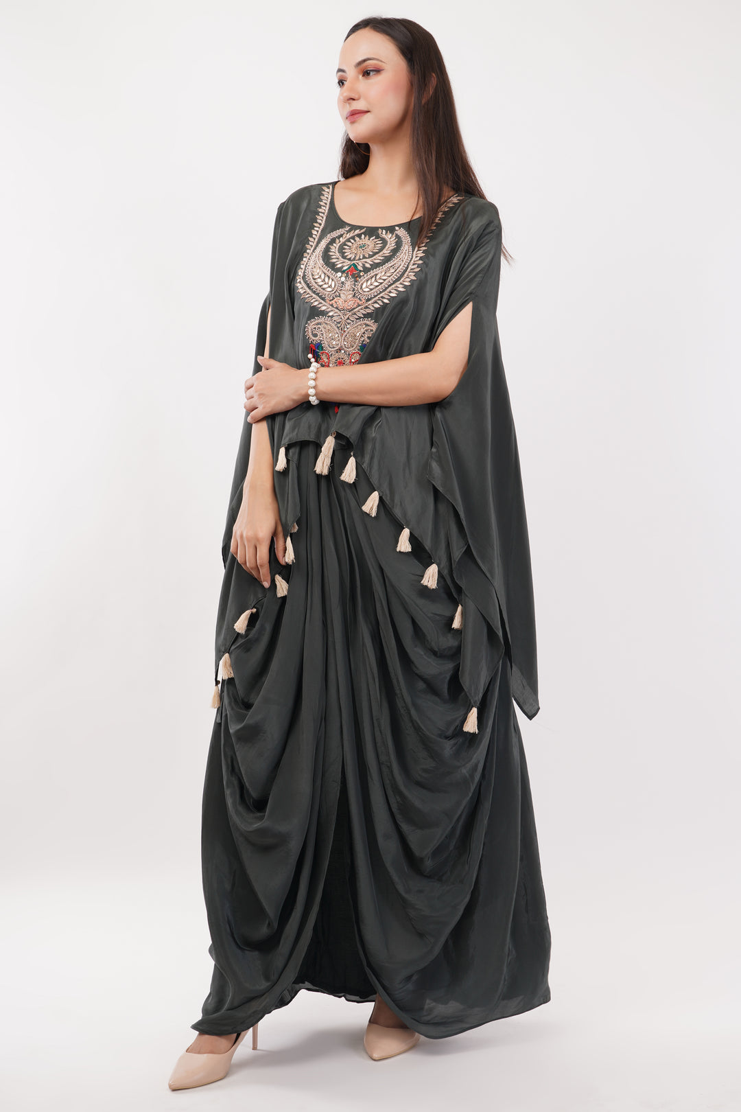 Elegant Indo Western Cowl Skirt 2 piece set