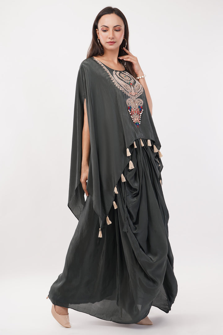 Elegant Indo Western Cowl Skirt 2 piece set