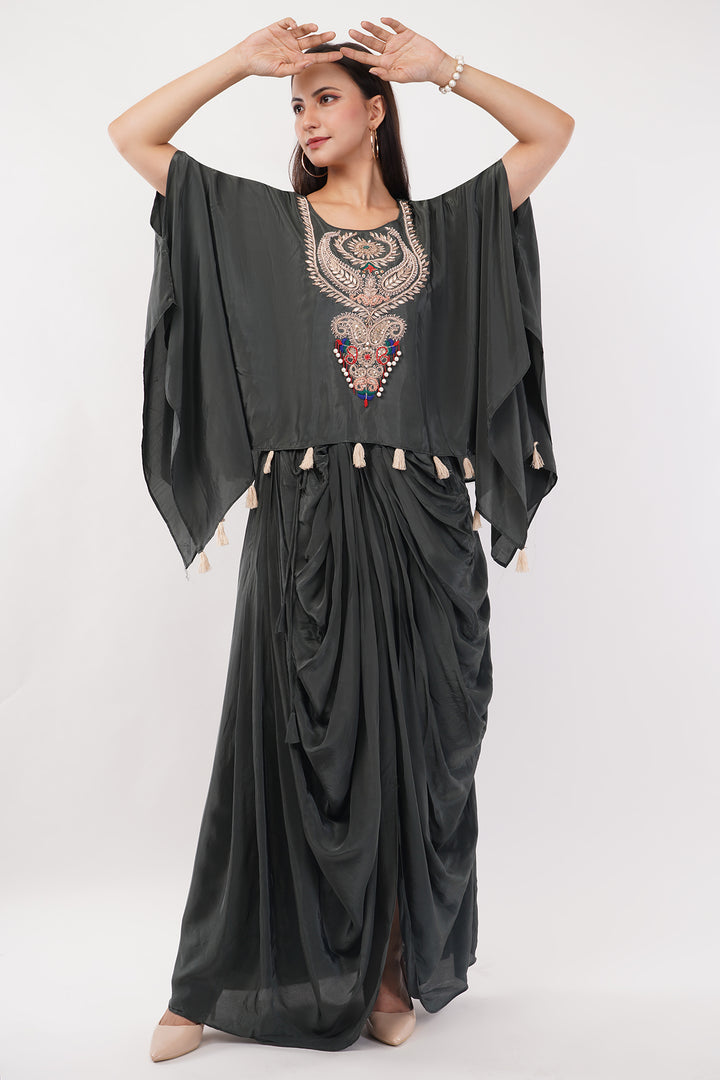 Elegant Indo Western Cowl Skirt 2 piece set