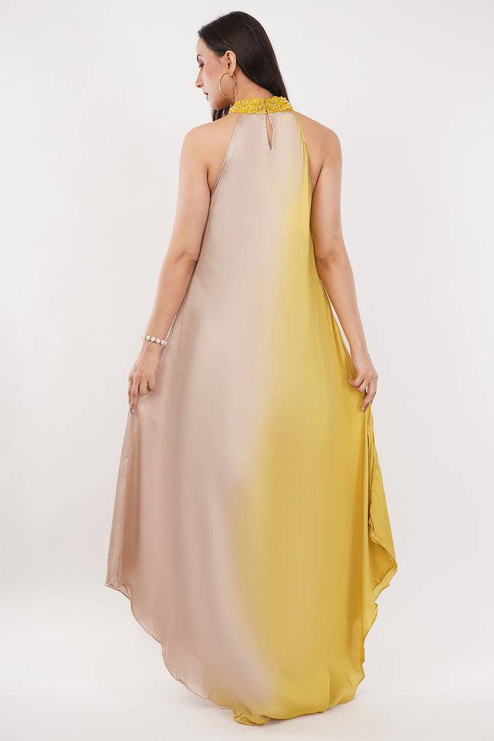 Long Dress Satin Hand Embroidered