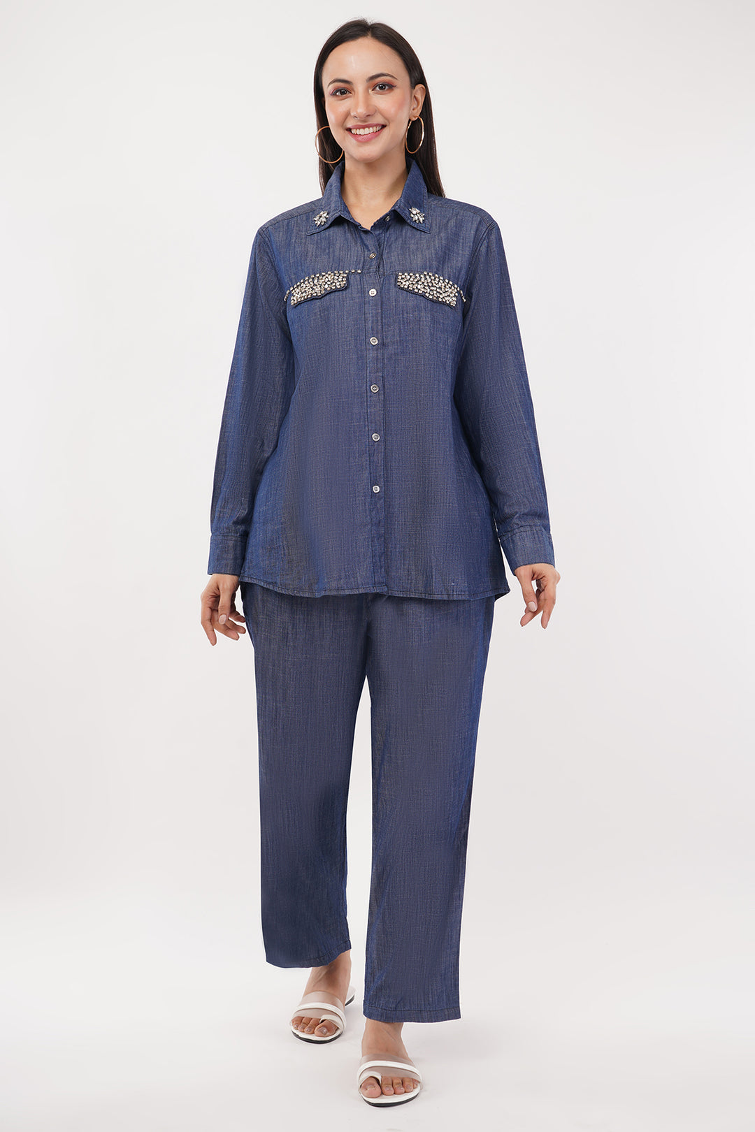 Smart Casual Denim Cord set with studs