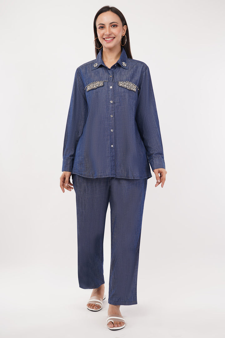 Smart Casual Denim Cord set with studs