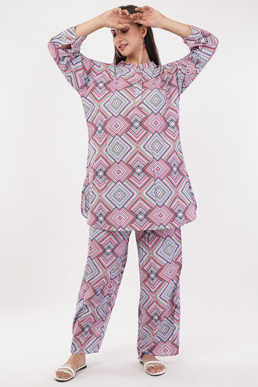 Everyday Cord set launge wear cotton geometric prints