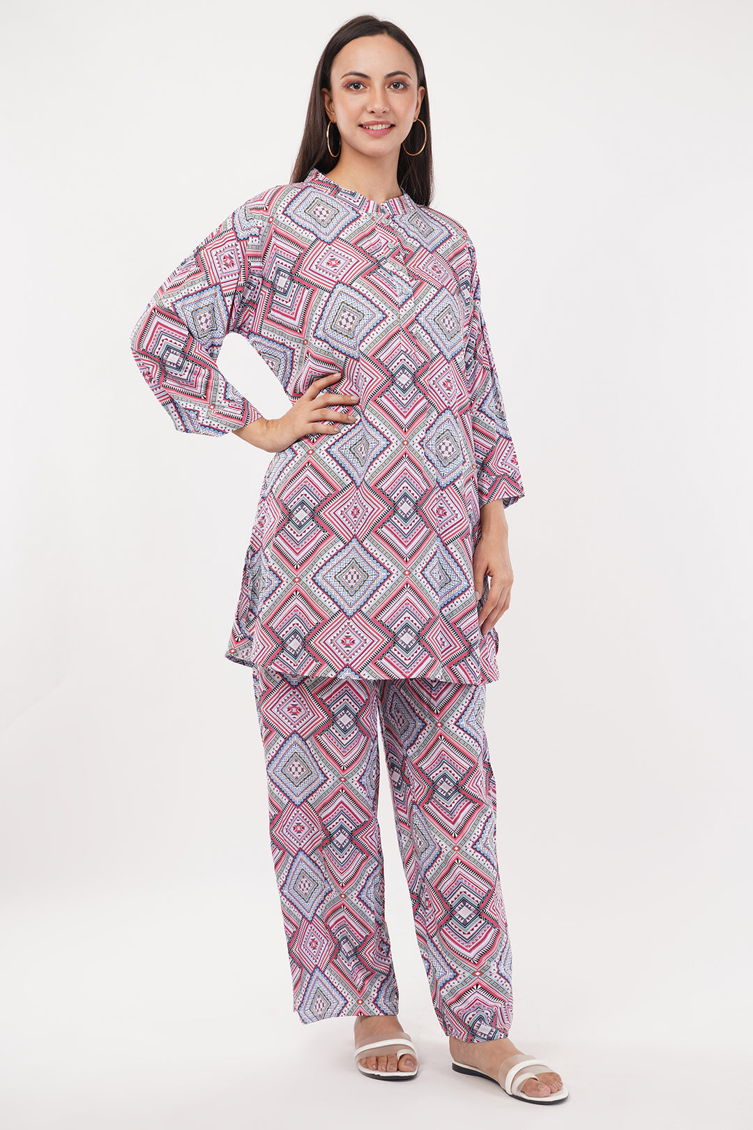 Everyday Cord set launge wear cotton geometric prints