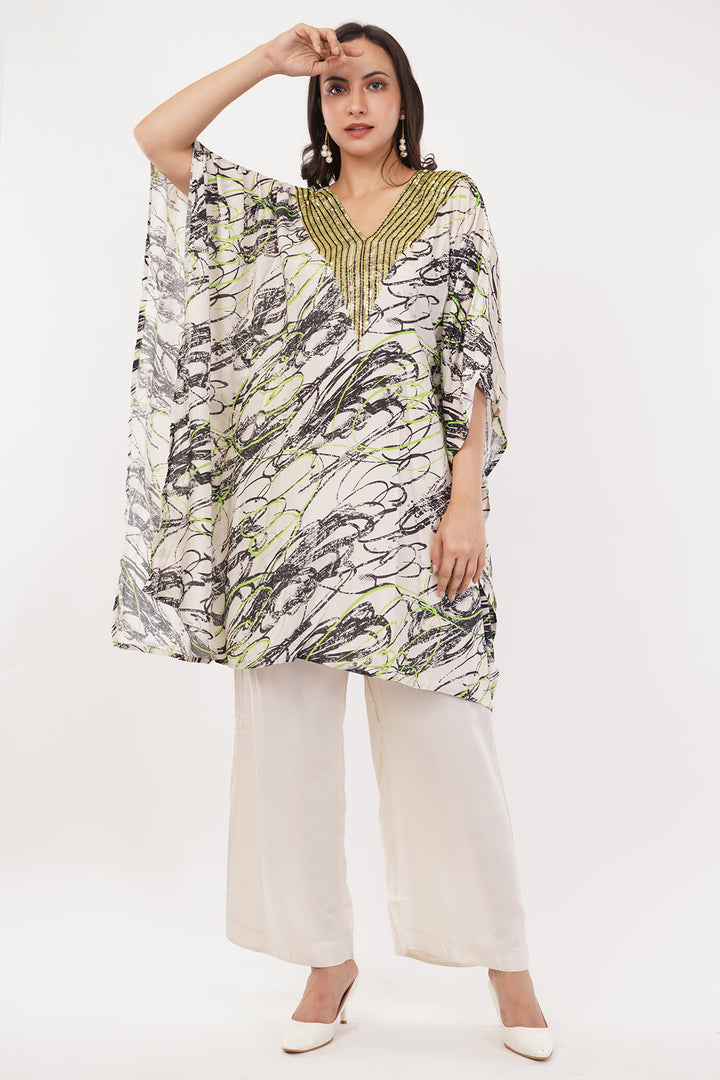 sequenced Linen cord set neon print