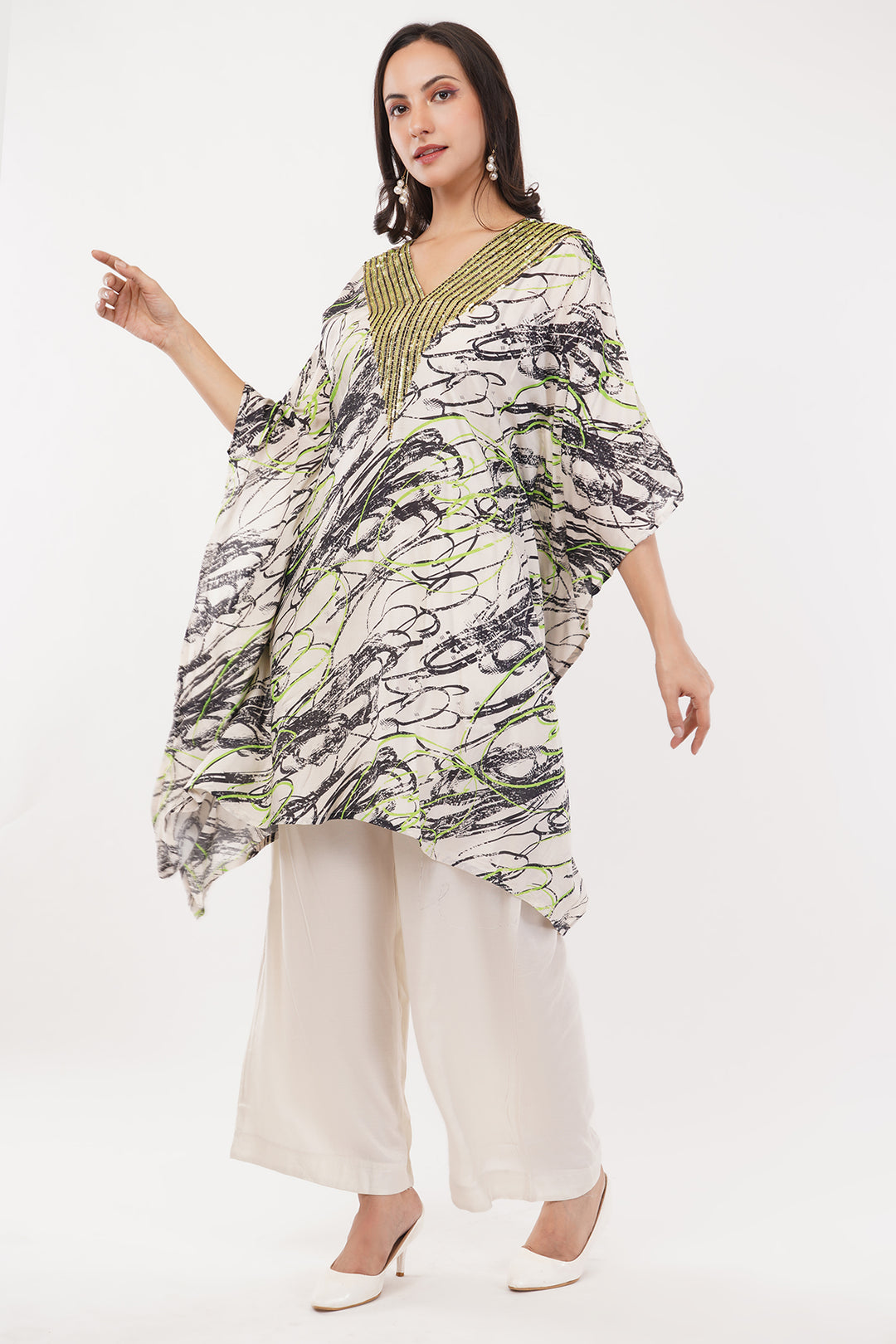 sequenced Linen cord set neon print