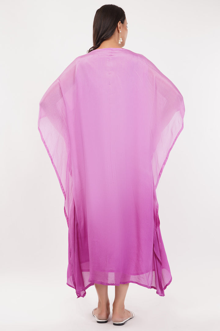 Pure chinon designer kaftan style gown high low with seqince work