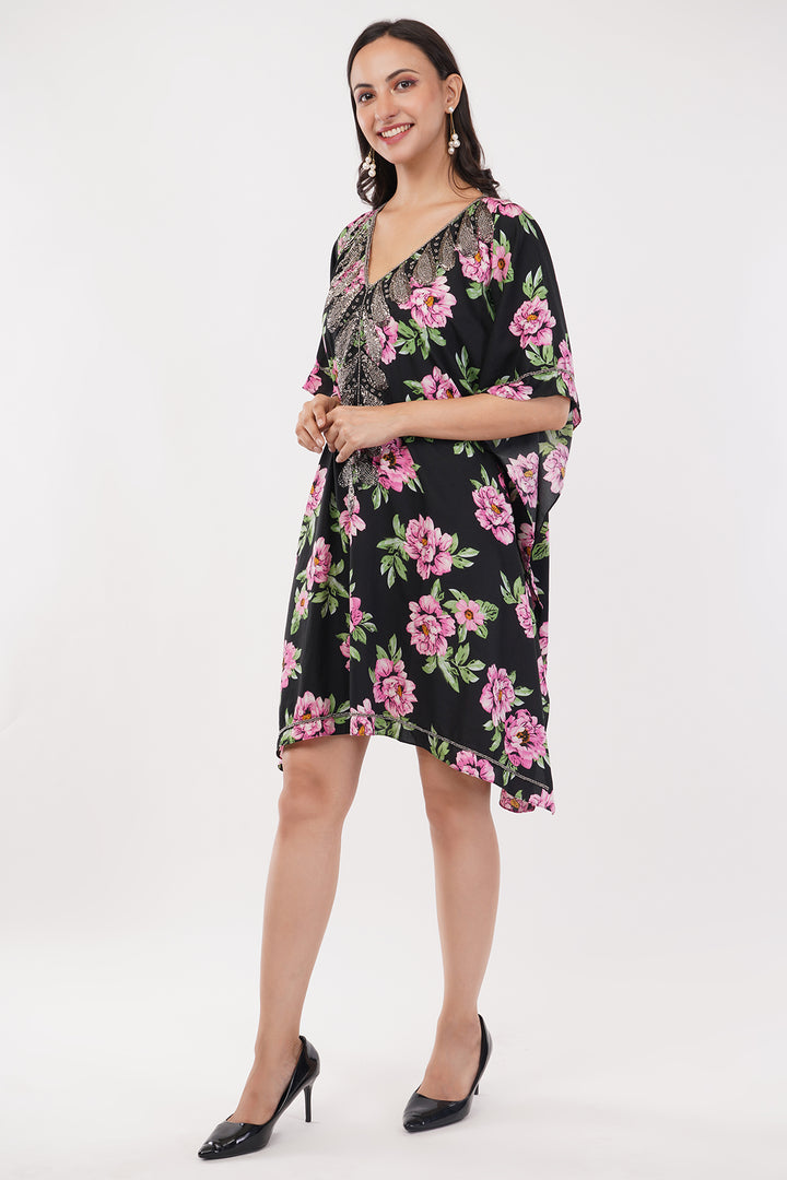 Pure chiffon Kaftan dress top with cut dana work