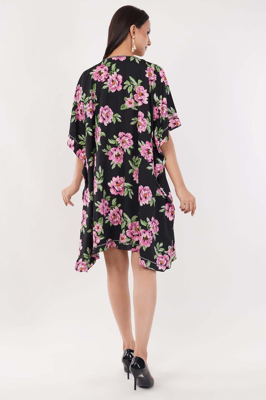 Pure chiffon Kaftan dress top with cut dana work