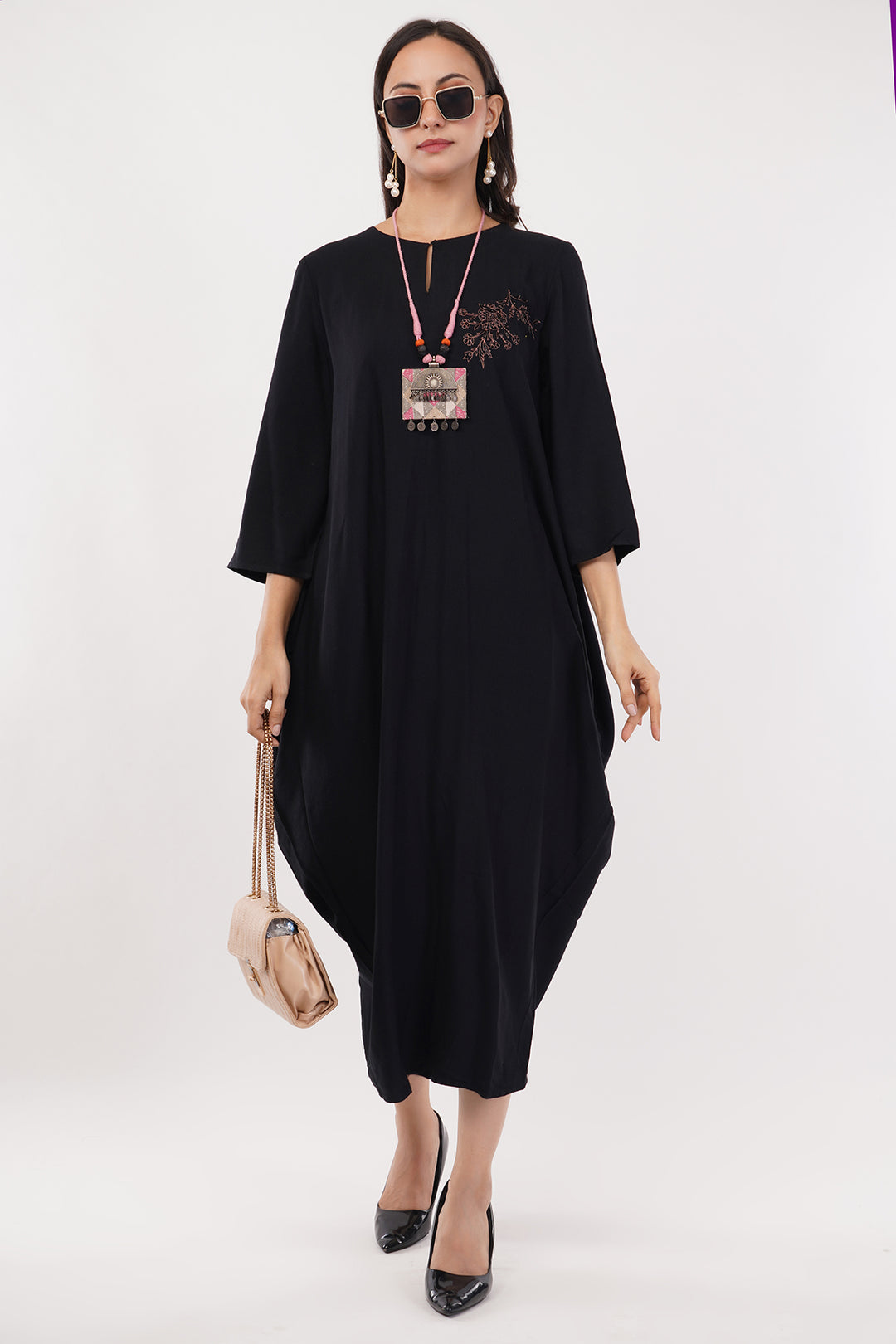 Georgette designer drape gown cowl