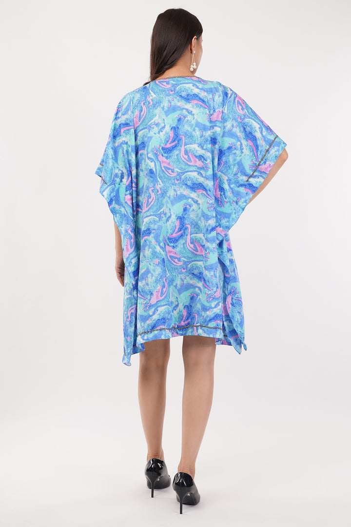 Pure chiffon Kaftan dress top with cut dana work