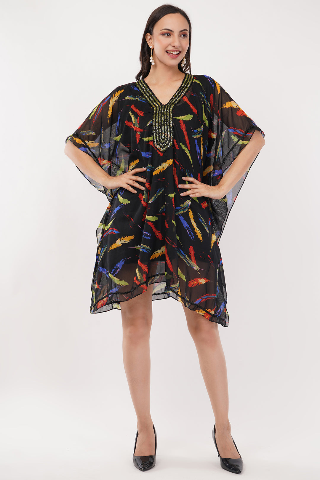 Goergette Kaftan top dress sequence work
