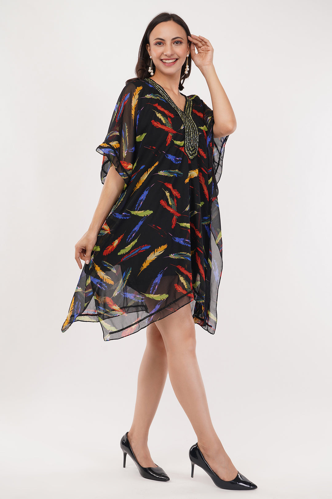 Goergette Kaftan top dress sequence work