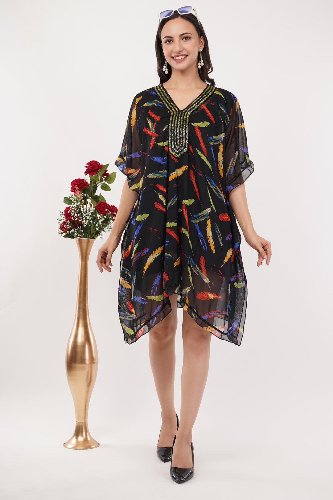 Goergette Kaftan top dress sequence work
