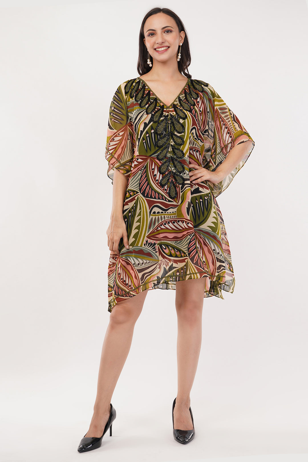 Goergette Kaftan top dress sequence work