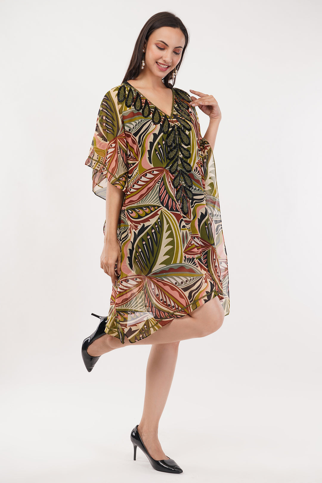 Goergette Kaftan top dress sequence work