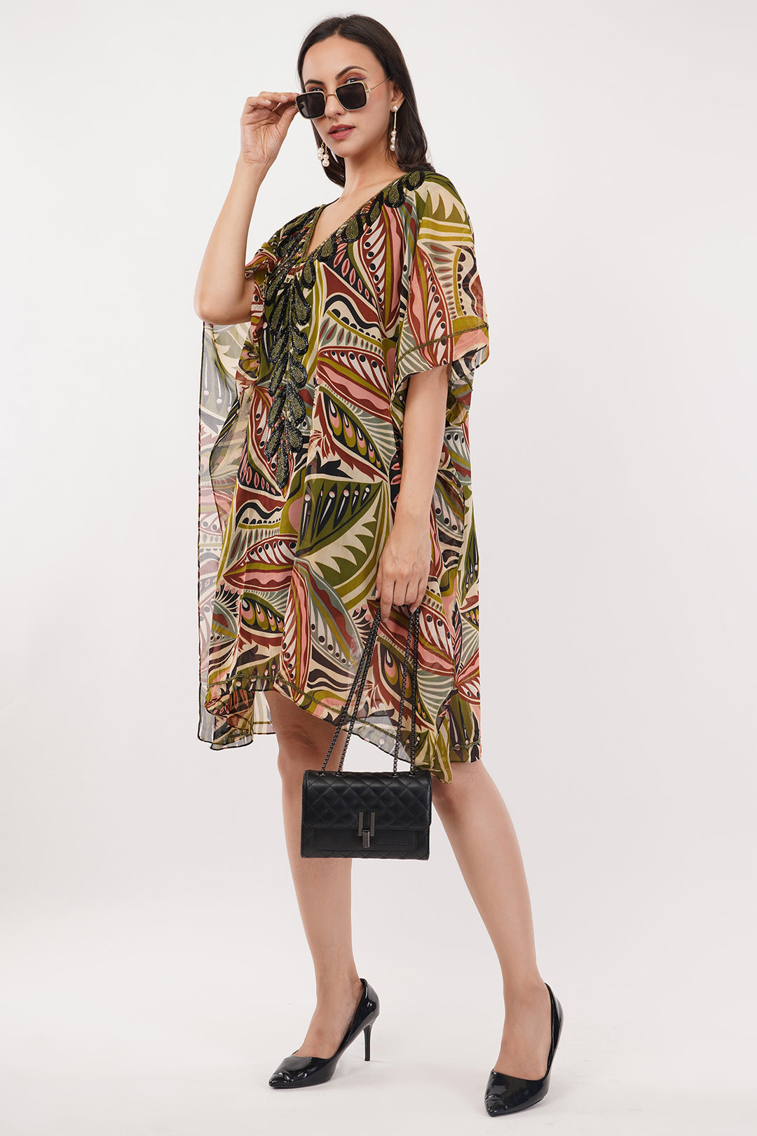 Goergette Kaftan top dress sequence work