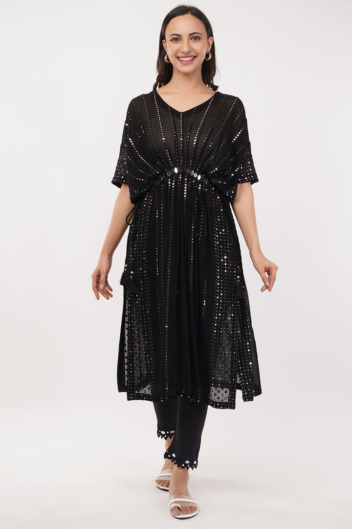 black mirror work gown only (Pants sold separate)