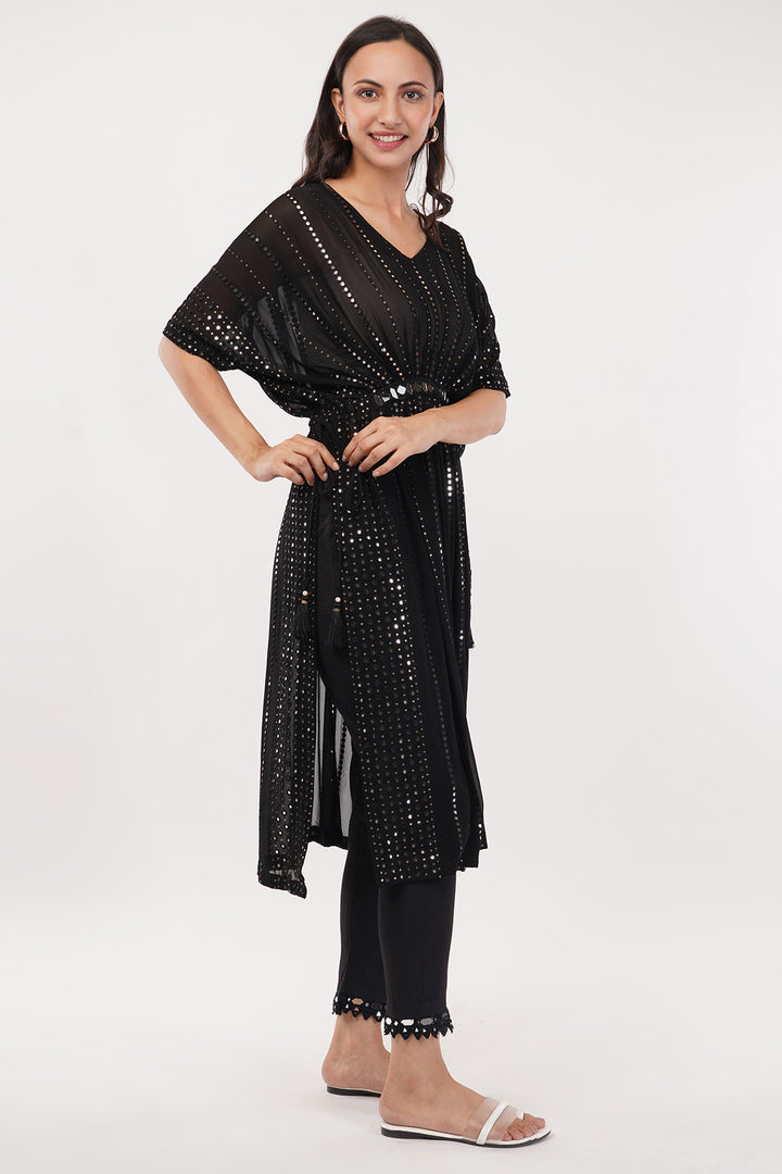 black mirror work gown only (Pants sold separate)