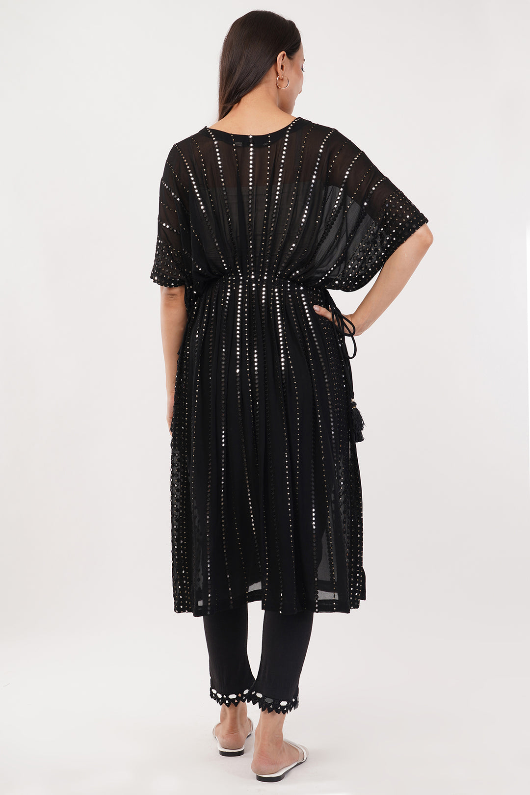 black mirror work gown only (Pants sold separate)