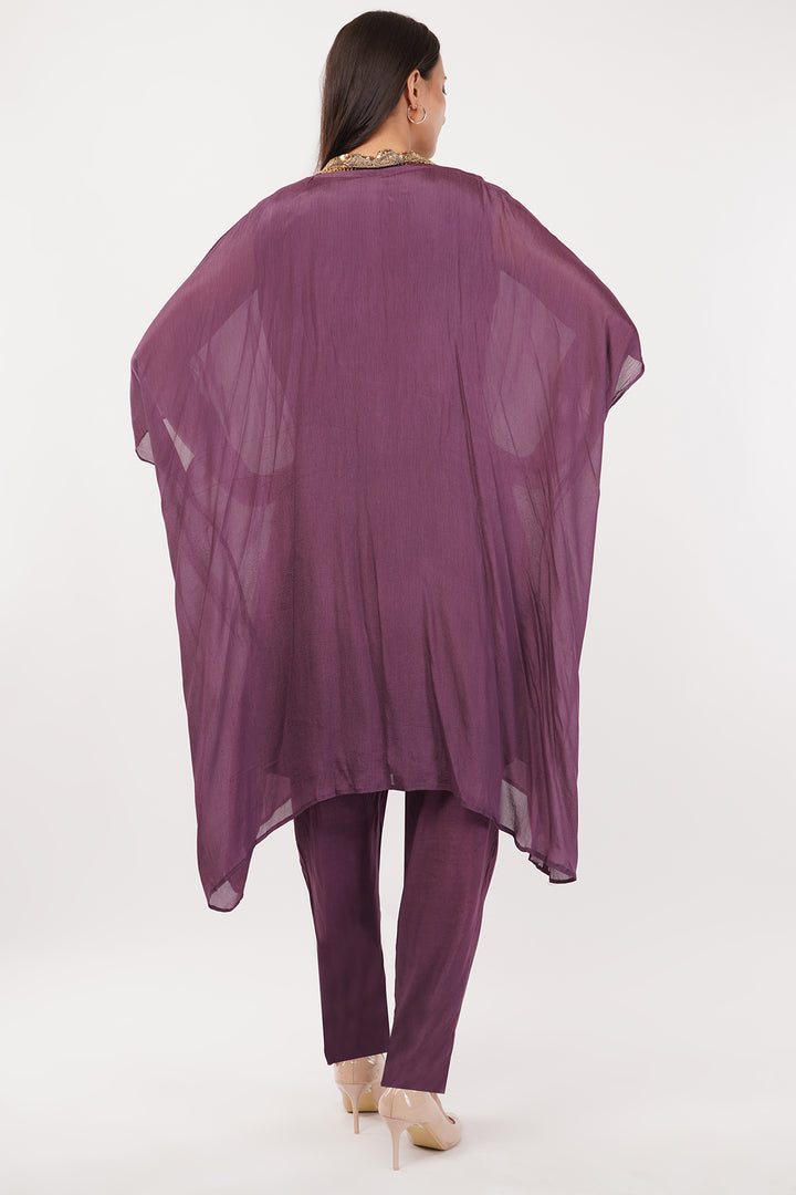 Wine chinnon Kaftan pallazo set