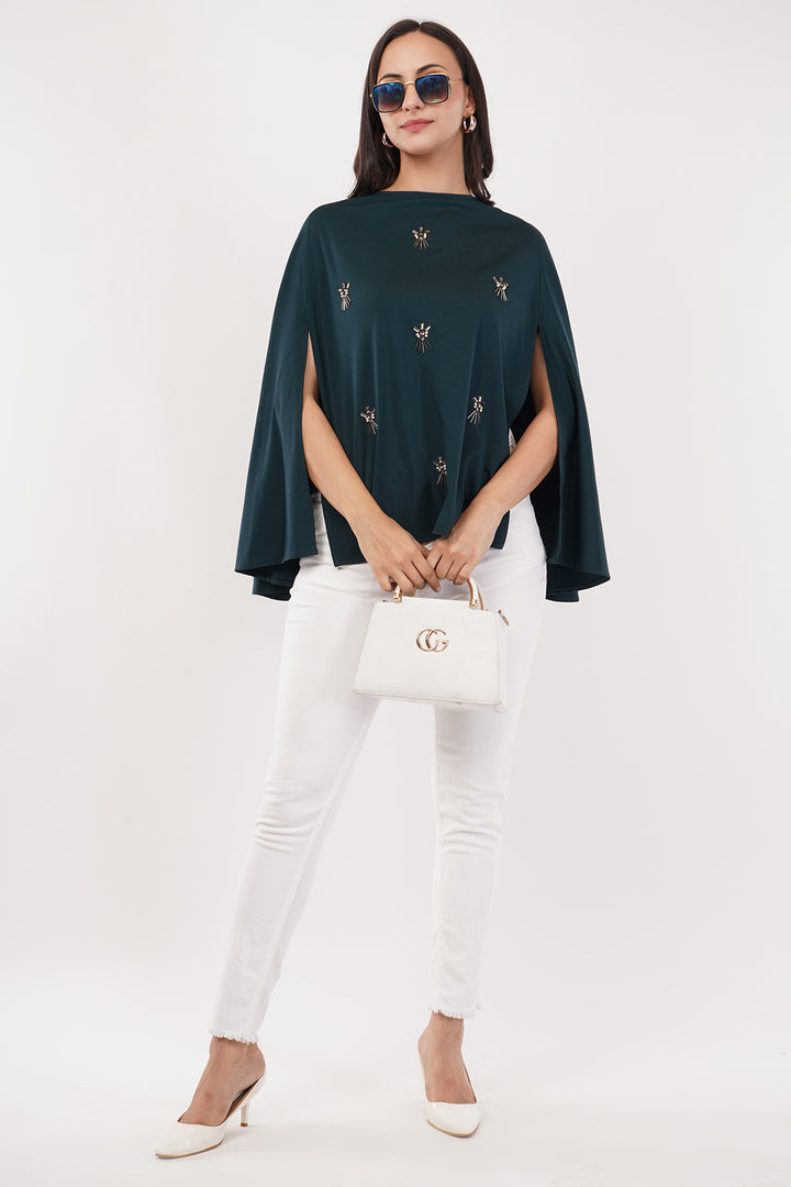 designer falir slit sleves top with crystal work