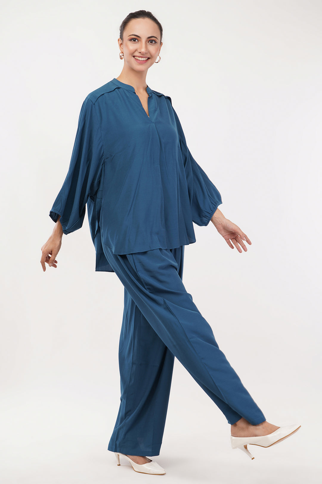 goergette short top and flair pants