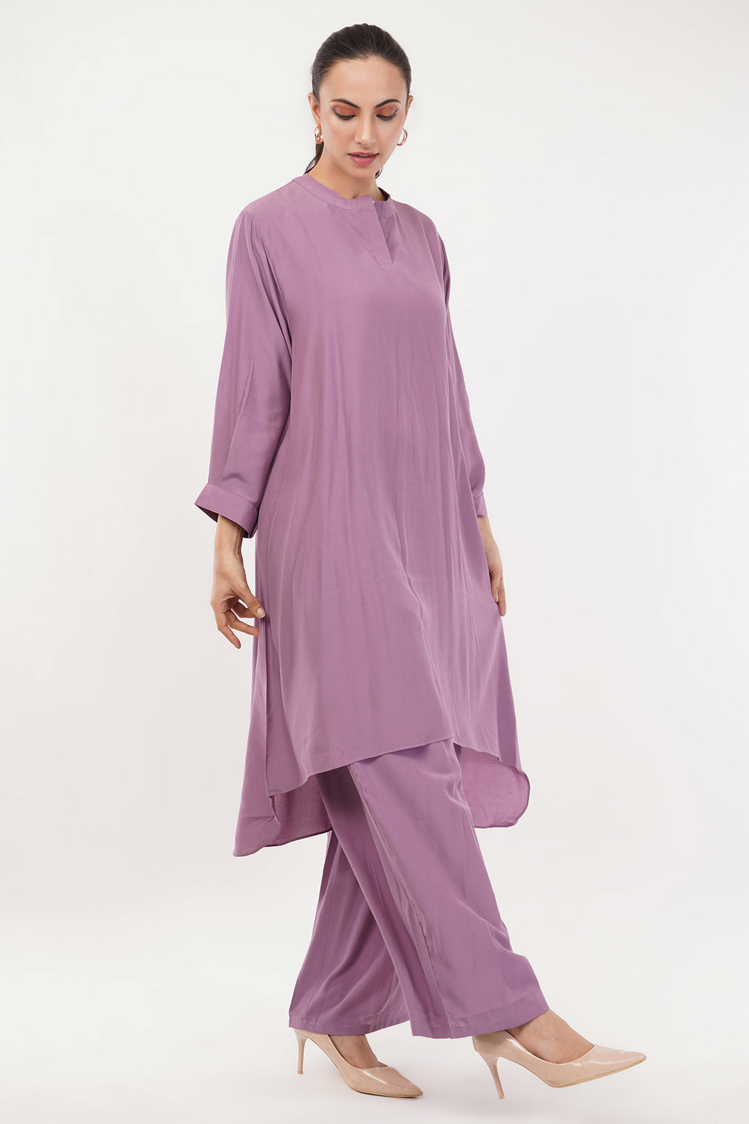 Smart high low long goergette kurta with pallazo for work