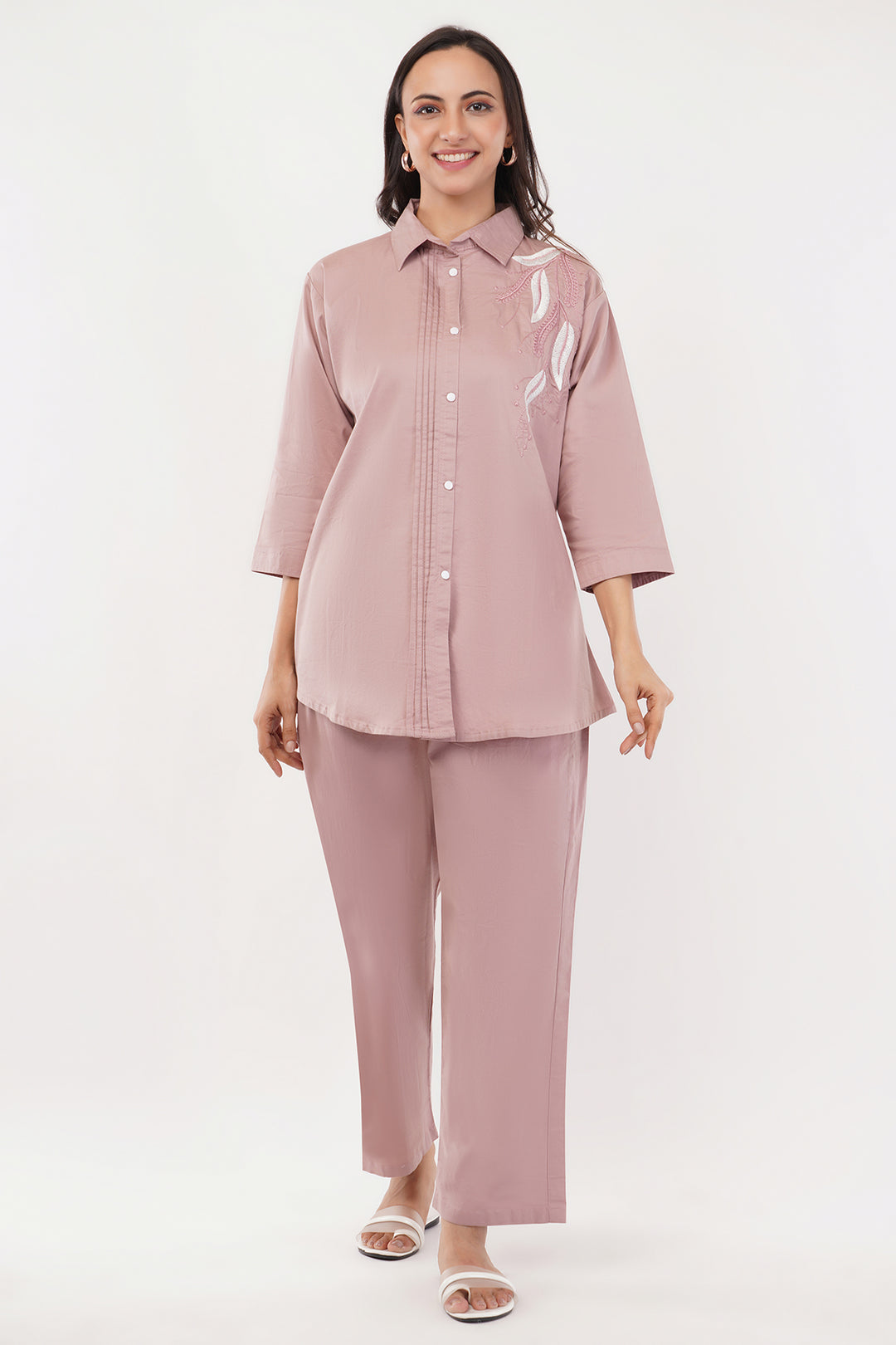 powder pink plus size cord set