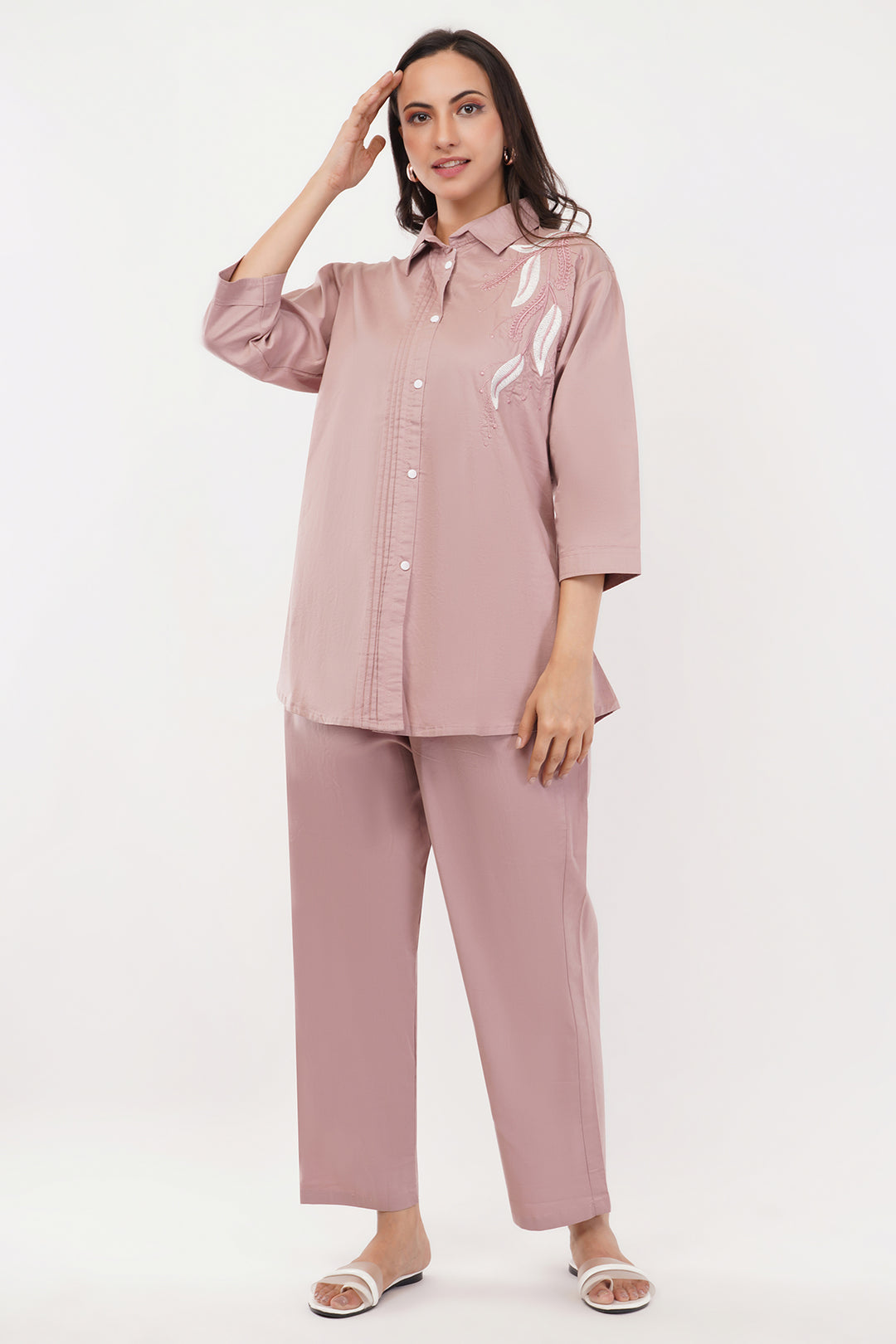 powder pink plus size cord set