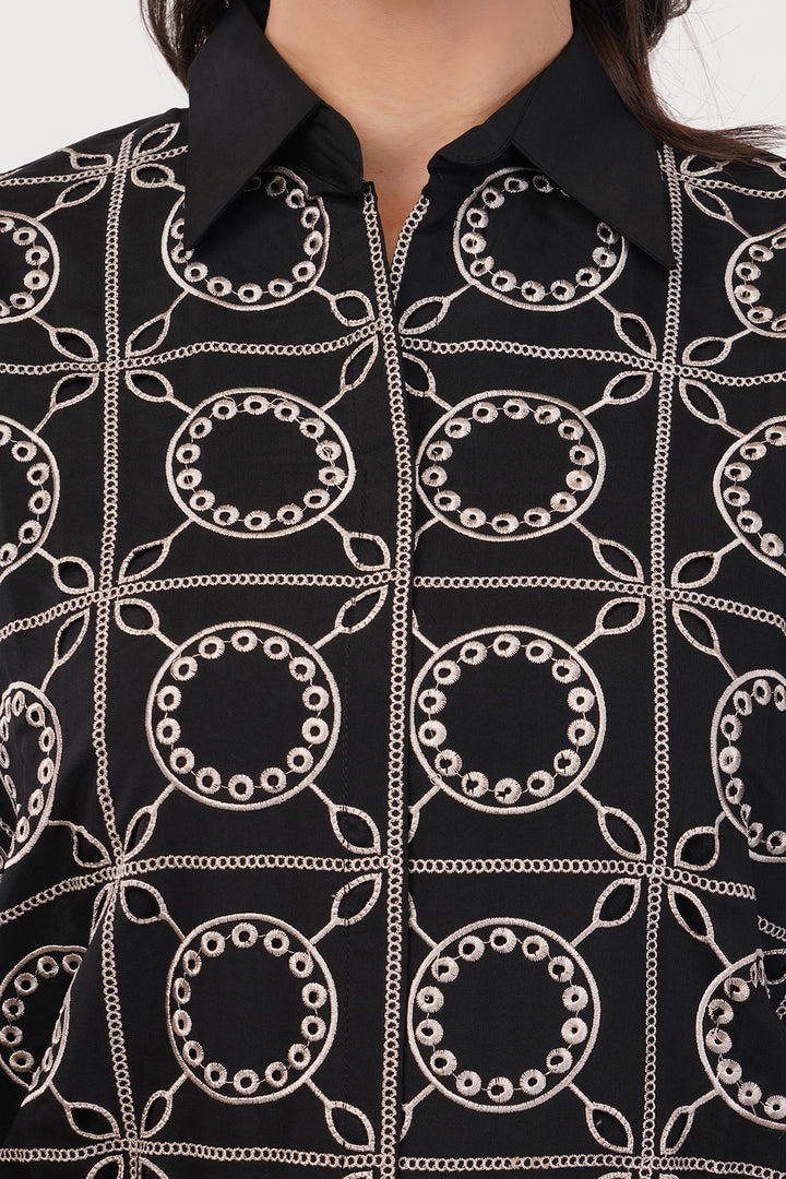 Beautiful pure Crepe Jaal work with pant set cord
