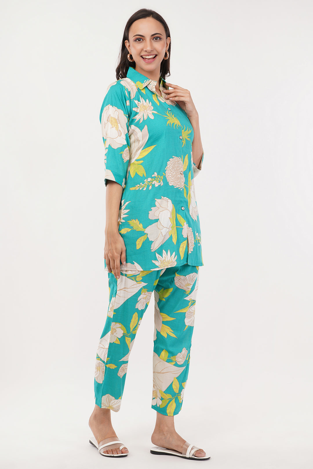 Hawain print cotton cord set comfortable cotton