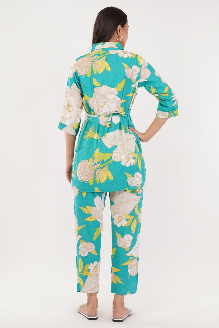 Hawain print cotton cord set comfortable cotton