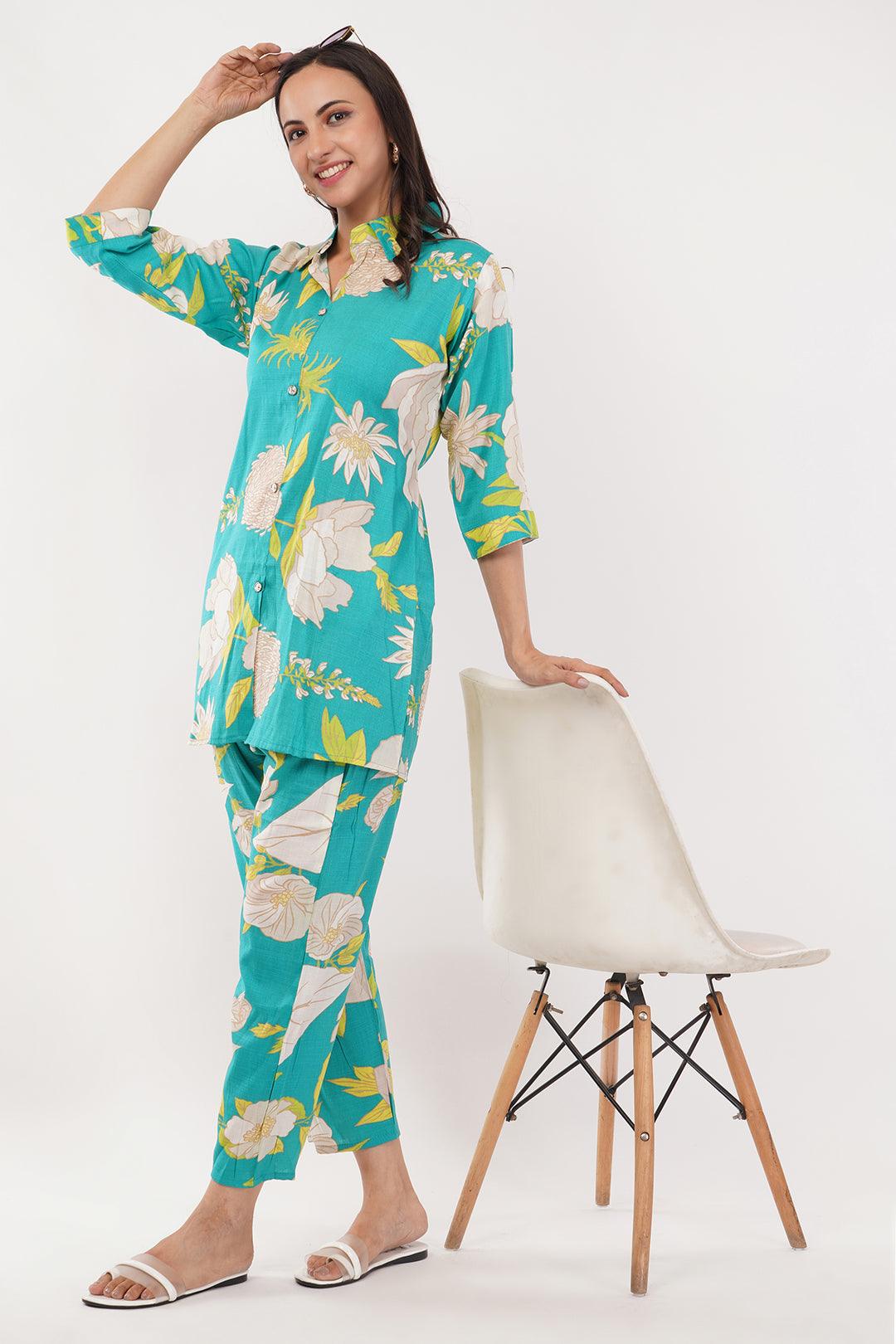 Hawain print cotton cord set comfortable cotton
