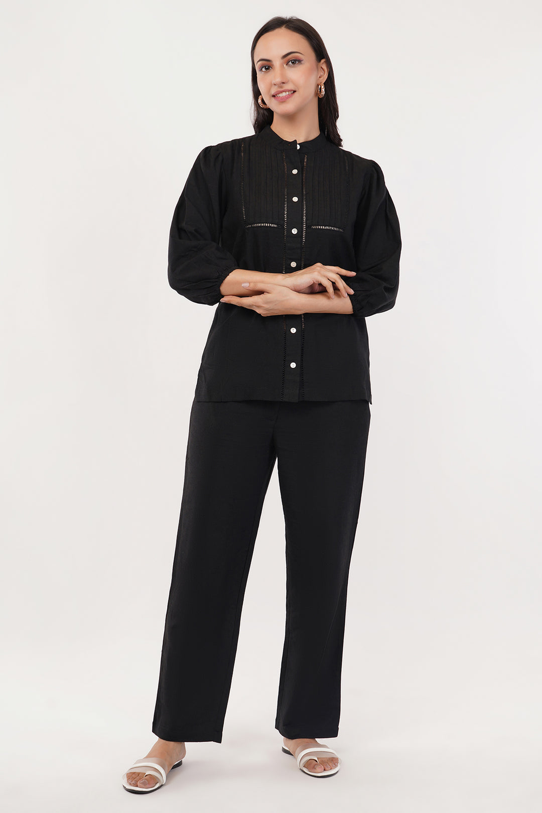 Elegant pure high end linen cord set with slim pants