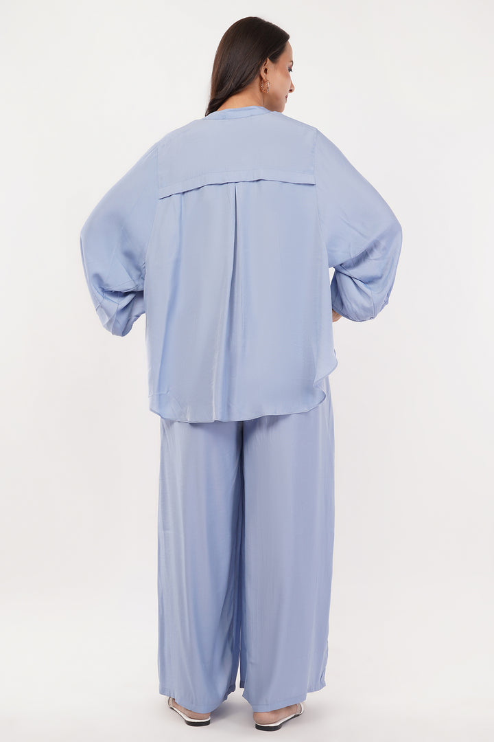 Stylish Georgette short top with pants elegant and comfortable