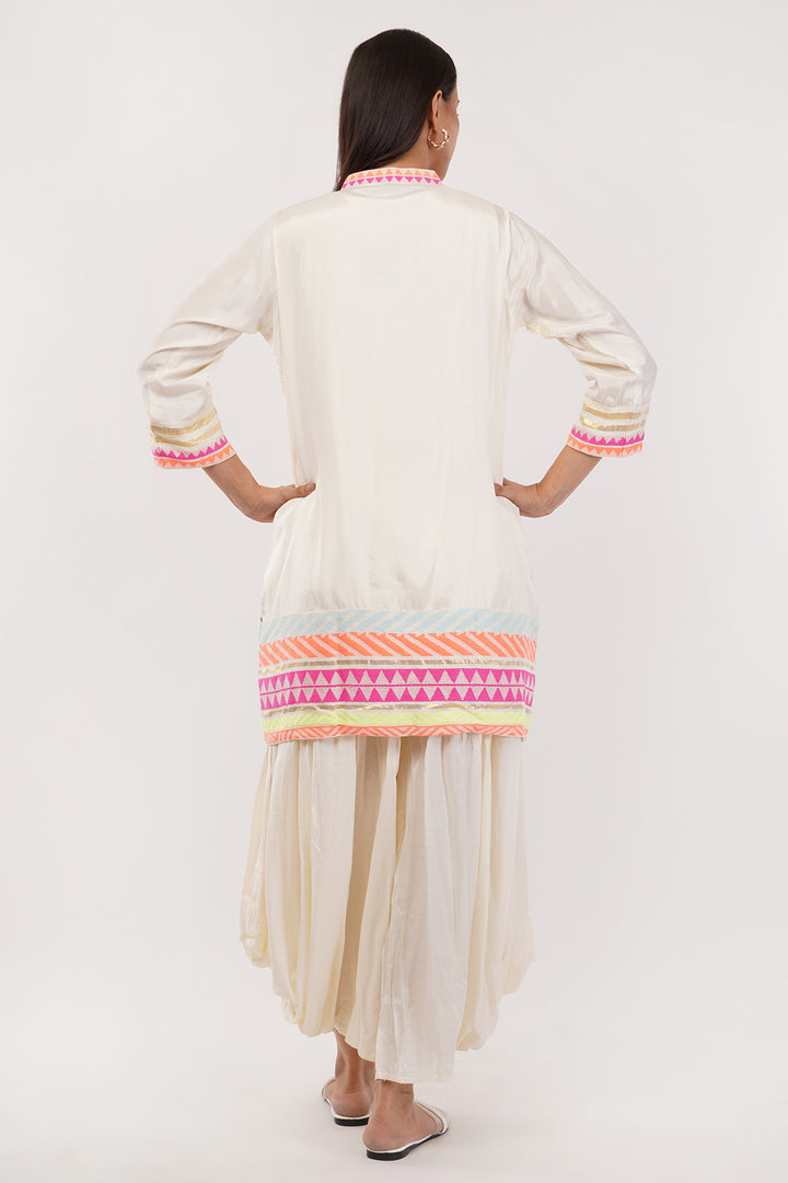 3 pcs short jacket cowl pants set