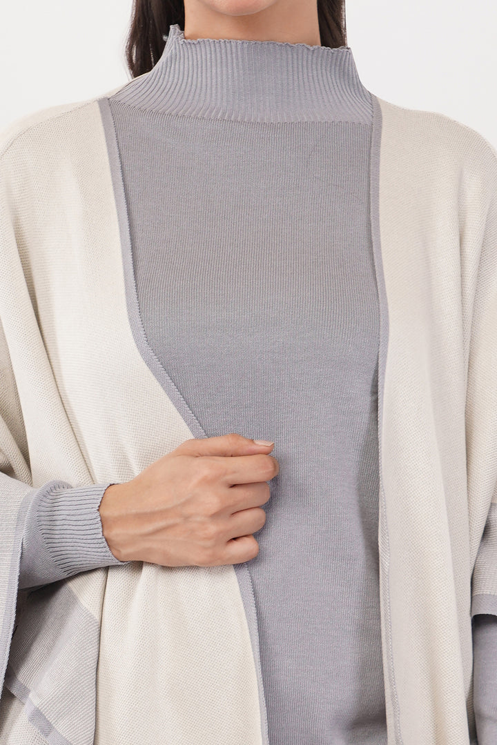 Grey 2 pc Wollen set with shawl