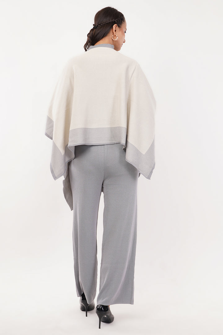 Grey 2 pc Wollen set with shawl