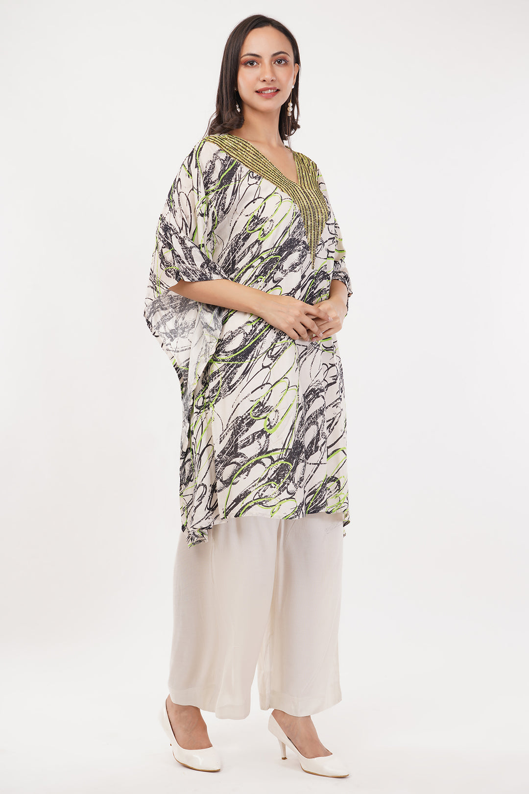 sequenced Linen cord set neon print